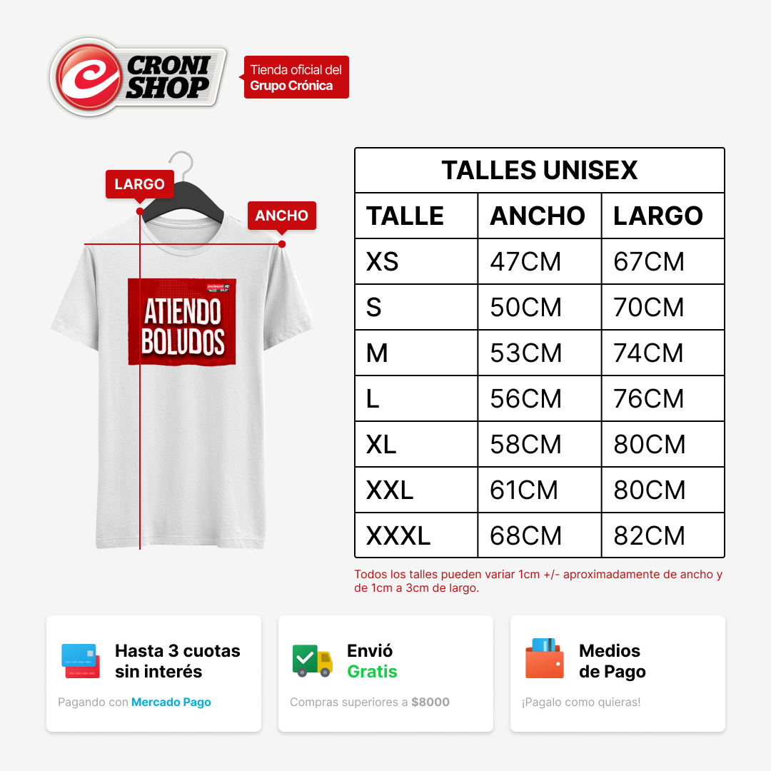 Remera Atiendo Boludos Unisex