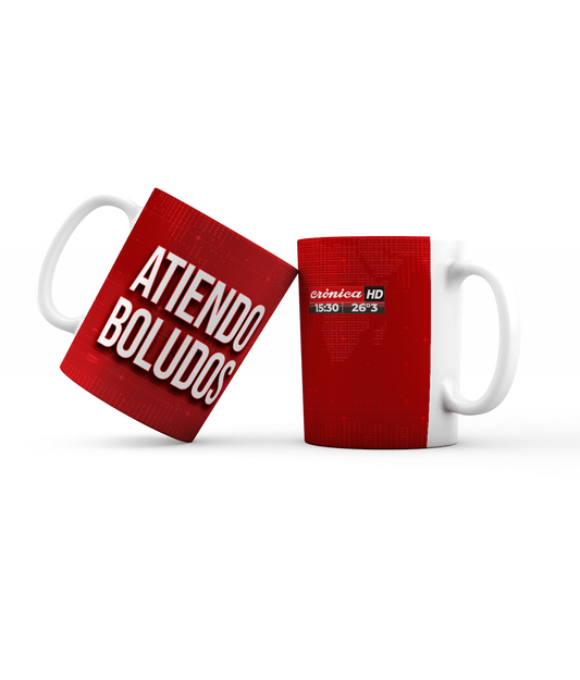 Taza cerámica – Atiendo Boludos